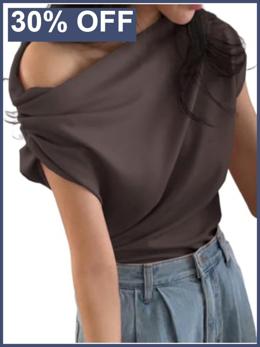 Off The Shoulder Ruched Asymmetrical Neck Short Sleeve Summer Top